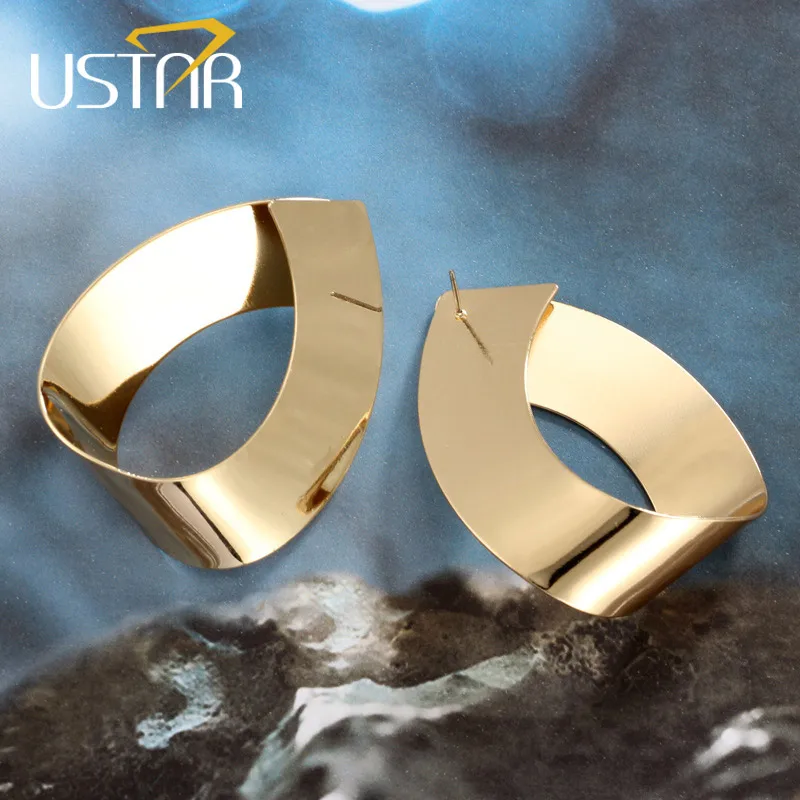 Серьги USTAR женские геометрические золотого цвета|Серьги-подвески| |