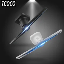 ICOCO 1pcs LED Holographic Projector Portable Hologram Player 3D Holographic Dispaly Fan Unique Hologram Projector Drop Shipping