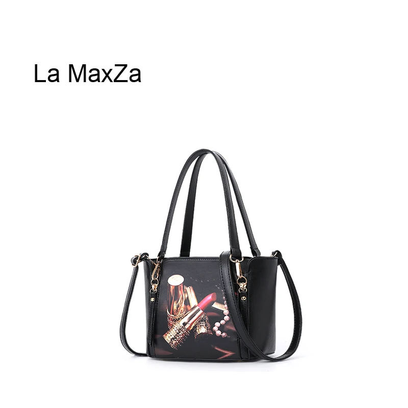 

La MaxZa Fashion Bag With Many Compartments Handbag Women Black - Tote Bag PU Leather Messenger Shoulder Bag Laptop Office Bag