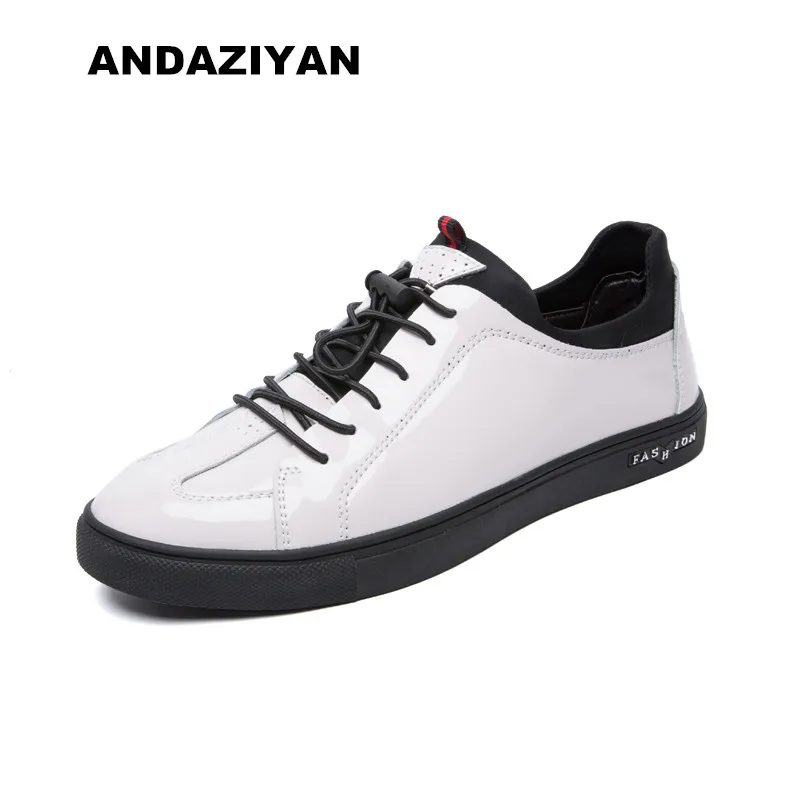 Estilo Couro Britânico Sapatos branco Masculinos Liso De Preto PrHEqwTP