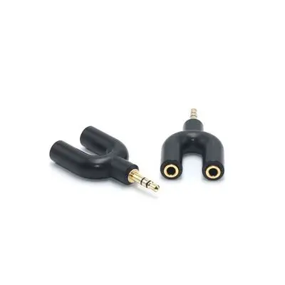 

U Type Dual 3.5 MM Headphone Plug Audio Cables Splitter Microphone 2 in 1 Swivel Connector For Computer Mobile Phone PC Adapter