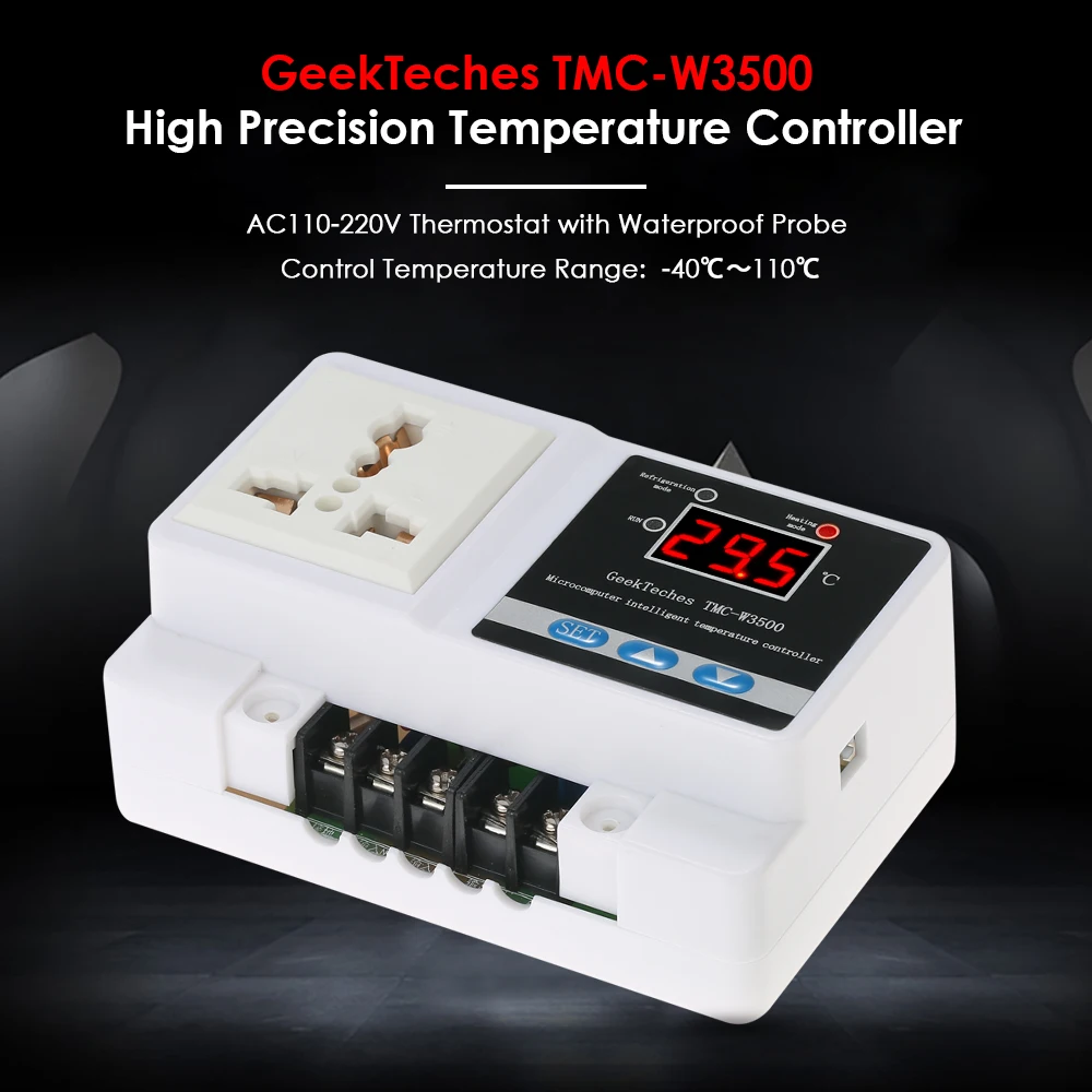 

TMC-W3500 AC110-250V LCD Thermoregulator Digital Temperature Controller Thermocouple Thermostat + Socket Waterproof Sensor Probe