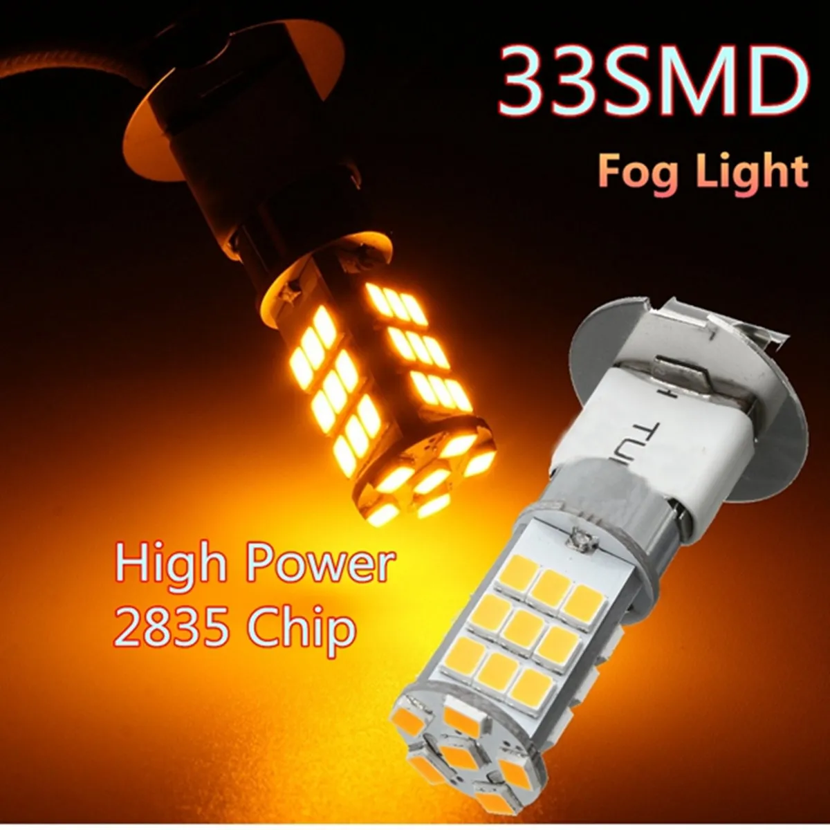 

1x H3 High Power Fog Lamp 2835 Chip 33 LED Car Fog Light Lamp Bulb 360MA White / Yellow LED For Cars Fog Lamp
