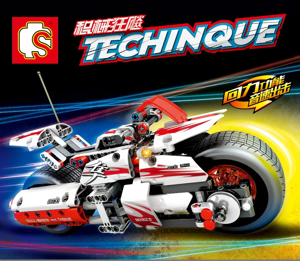 

Technique-Back of Racing Motorcycle Building Blocks Bricks Compatible with Technic Learning Christmas Gift Toys Kid SEMBO 701500