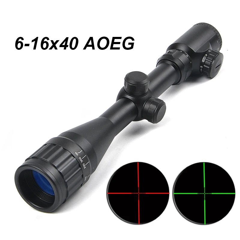 

Tactical 6-16X40 Tactical Riflescope Hunting Red&Green Dot Reticle Fiber Optic Rifle Scope For Rifle Air Guns Sniper Gear