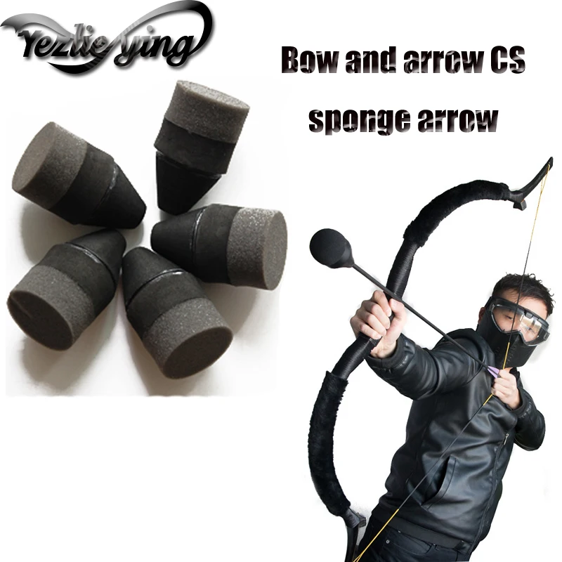 

5/10PCS Black Bow and Arrow CS Soft Sponge Arrow Head Foam Shooting Arrowhead Game Practice Tips for Archery Arrow