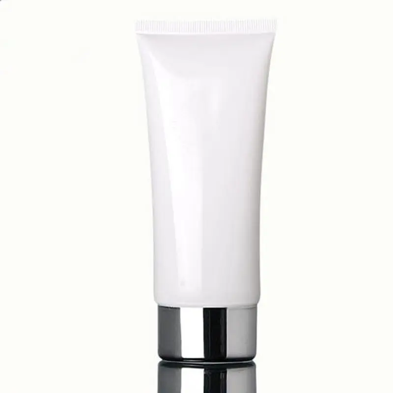 100ml White Amber soft tube / black pp cap /cream lotion bottle