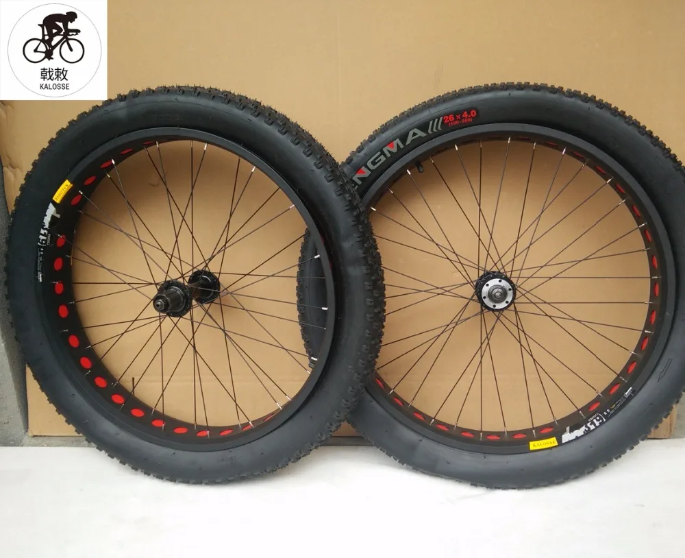 

Kalosse 26er snow/fat bike wheels 21/24/27/30speed cassette 26inch 135/190*9mm Hubs . Beach Bicycle wheels
