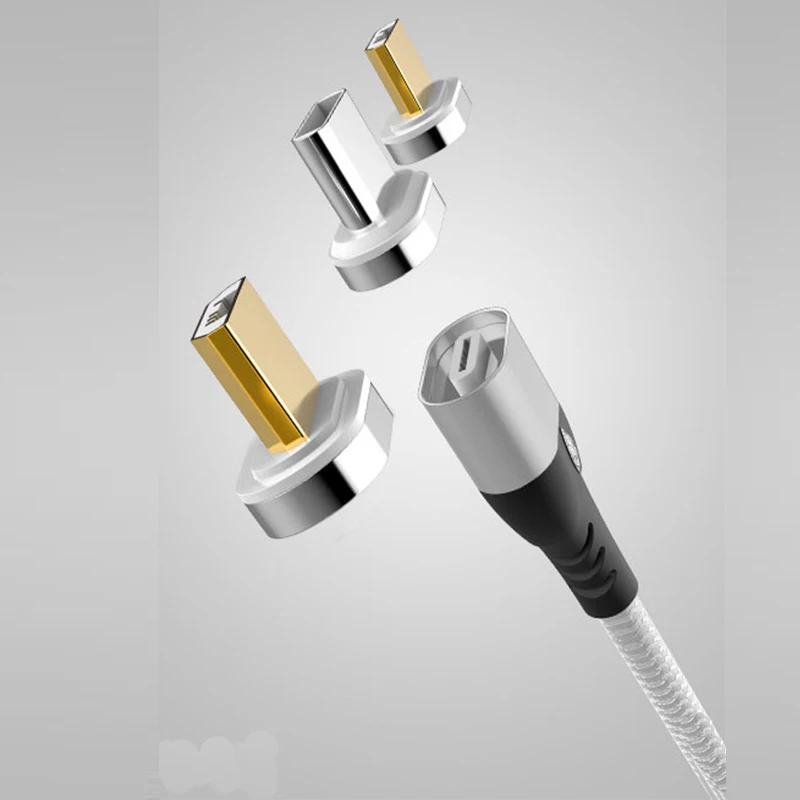 Магнитный кабель Rovtop, Micro Usb type C, адаптер для быстрой зарядки телефона, Microusb type C, магнитное зарядное устройство Usb C для Iphone, Xiaomi - Цвет: Silver Plug Cable