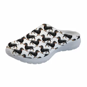 

ThiKin Cute Dachshund Dog Print Men Summer Slip-on Slippers Fashion Lightweight Sandals Male Breathable Beach Water Shoes