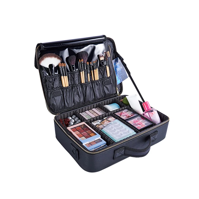 $US $25.74  Waterproof PU Professional Vanity Makeup Organizer Bathroom Storage Cosmetic Case Large Capacity Ba