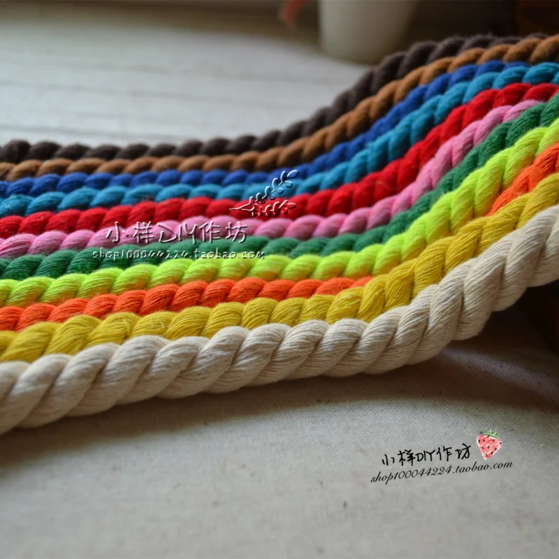 

1.2 cm diameter *10m crude stocks 3 color blue, green and coarse cotton rope tied decorative materials DIY rope