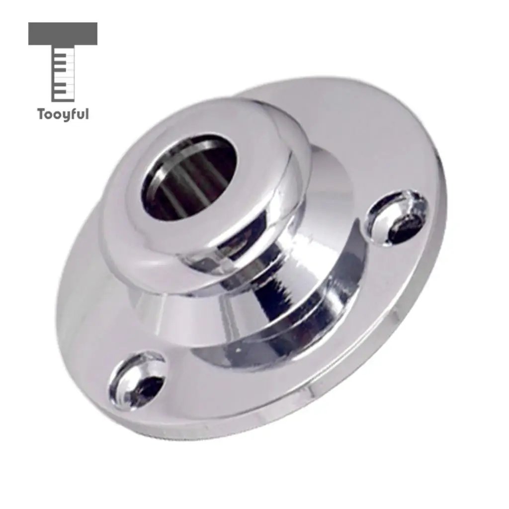 Tooyful Round Metal Threaded Jack Plate Socket Cover Head Cap for Guitar Bass Gold & Silver