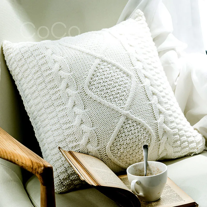 

Cocostyles InsFashion high quallity handmade acrylic fibers knitting cushion for elegant modern japanese home decor