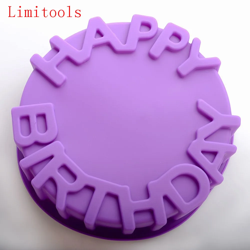 

Silicone cake Mold big round shape cake molds Happy birthday letter mould for cakes baking tools cake pan Microwave Oven