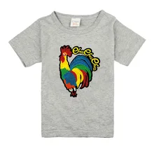 22017 Boys Short Sleeve T Shirts For Children Cock Pattern T-shirt Cotton 1-18 Year Kids Clothing Baby Girls Tops Tees Clothes