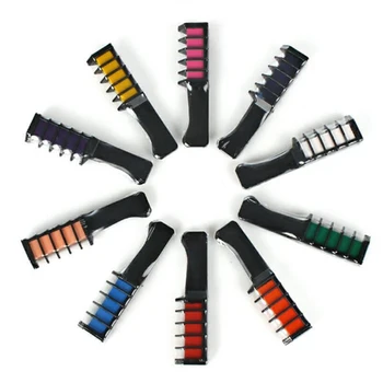 

10 Colors Mini Disposable Personal Salon Use Hair Chalk Color Dye Comb Kits Temporary party Cosplay Crayons Hair Dyeing Tool