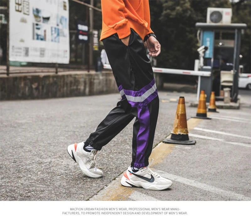 Loose Hip Hop Cargo Pants Men Camouflage Patchwork Harem Mens Trousers Streetwear  (49)