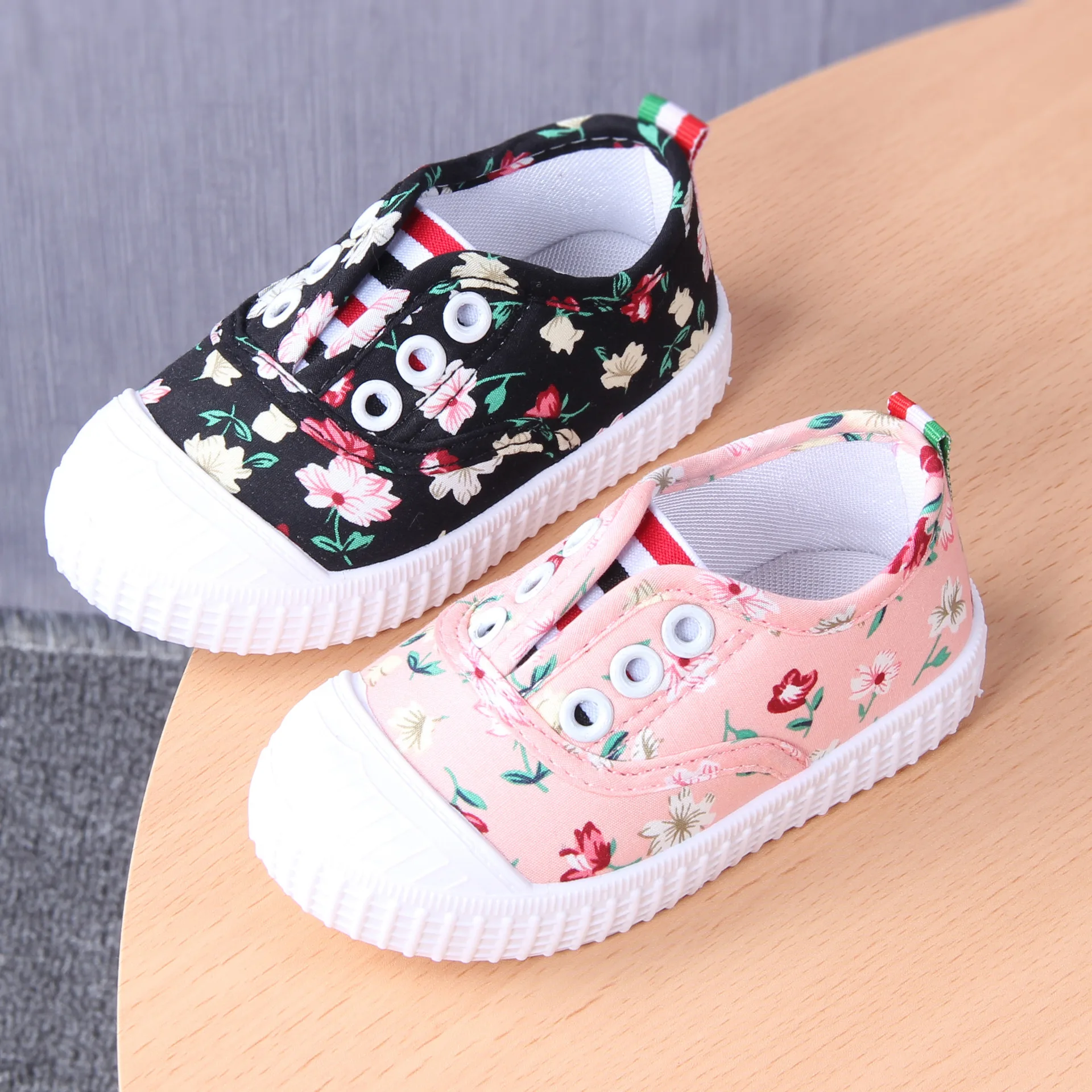 Insole 13 15cm Fashion Child Canvas Shoes Soft Bottom Flower Pattern