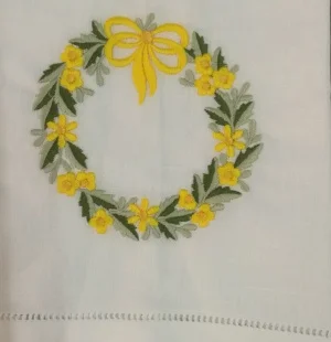 Набор из 12 носовых платков белое льняное сшитое чайное полотенце-14x22 "ткань для гостей, кухонное полотенце для ванной комнаты с цветочной