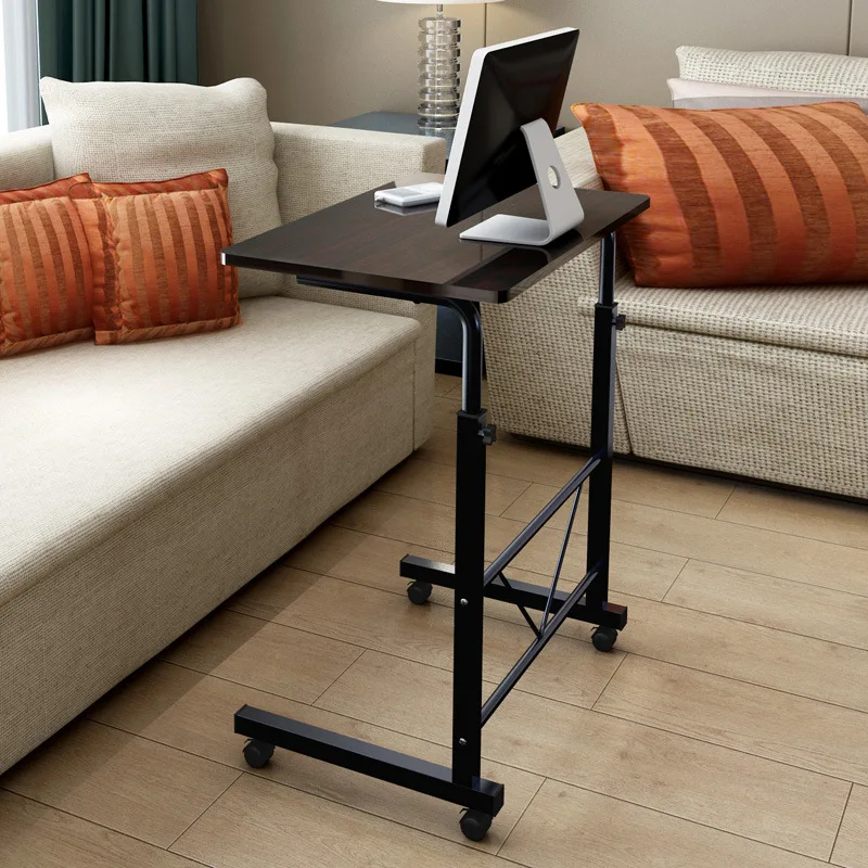 Wooden Adjustable height computer desk student dorm folding table computer desk Bedside desk Mobile table Office furniture