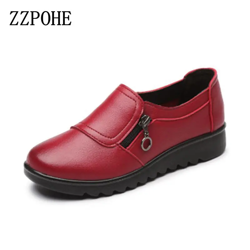 ZZPOHE New Autumn Women's Shoes Fashion Casual Women Leather Shoes Ladies Slip On Comfortable Plus Size Work shoes free shipping ZZPOHE New Autumn Women's Shoes Fashion Casual Women Leather Shoes Ladies Slip On Comfortable Plus Size Work shoes free shipping