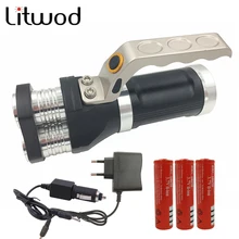 z30 LED flashlight 3 PCS XM-L T6 beads Rechargeable Portable Light Hand Lamp 12000LM 3 model which choose batteries and charger