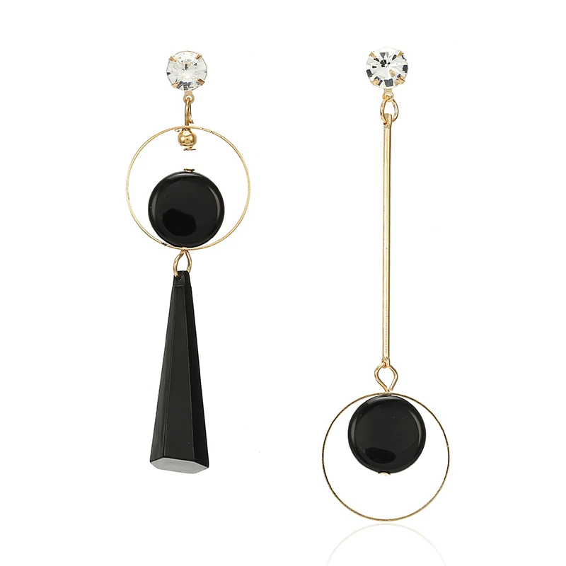 

2018 New Long Earrings For Women Triangle Round Design Geometric Ear Jewelry Punk Style Statement Earrings