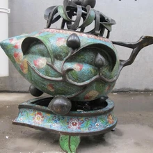 Xd 001671 Китай Royal Бронзовый ручной перегородчатой Персик курильница Курильница