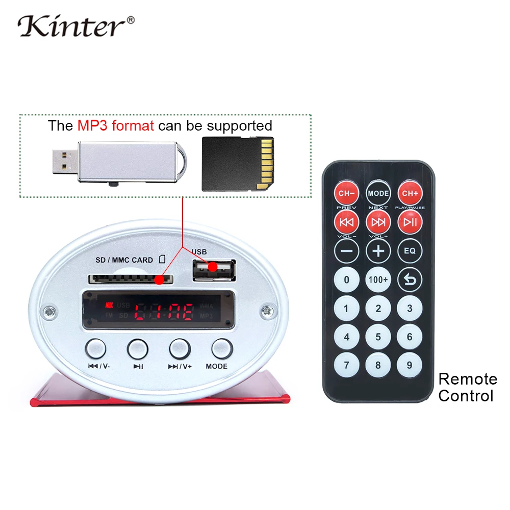 Kinter A3 усилитель аудио ридер USB SD вход FM радио Светодиодный дисплей DC12V предложение