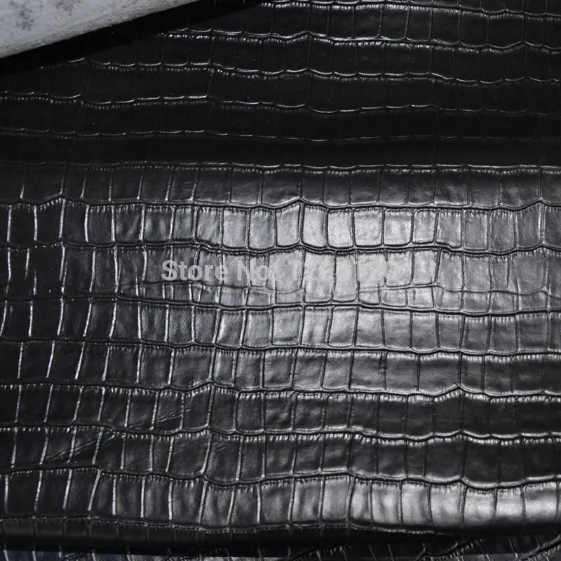 

OEM Genuine Cow Leather Material Fabric with Black Crocodile Checks Patterns,1.0-1.3mm,Free Shipping