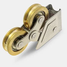 1 Pcs 2008 Type Aluminum Alloy Sliding Door and Window Rollers Pulley Bearing Brass Wheel Sliding Door and Window Wheels whism 8 pcs lot stainless steel sliding door wheel cabinet nylon wheels hanging wheel parts door rollers door hardware