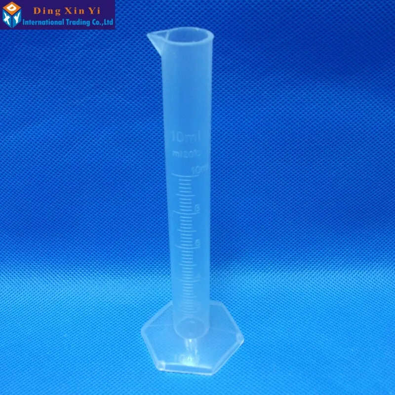 10PCS/LOT Clear Plastic Cylinder 10ml Plastic Measuring Cylinder Graduated for Laboratory Test