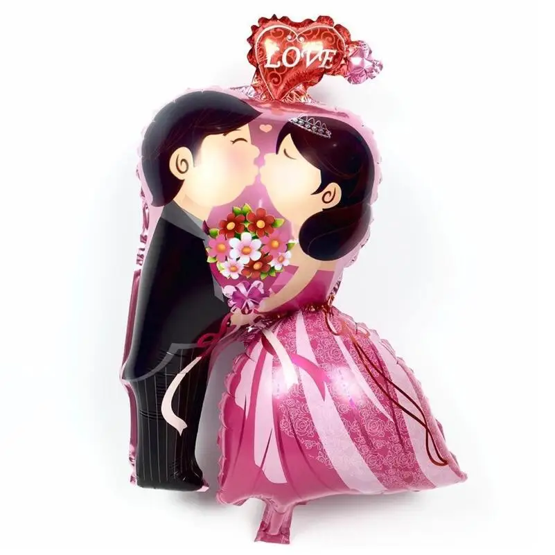 

Wedding Ballon Bride Bridegroom Engagement Decoration Kiss Heart 50pcs/lot Valentine Home Decoration Accessories Globos Supplies
