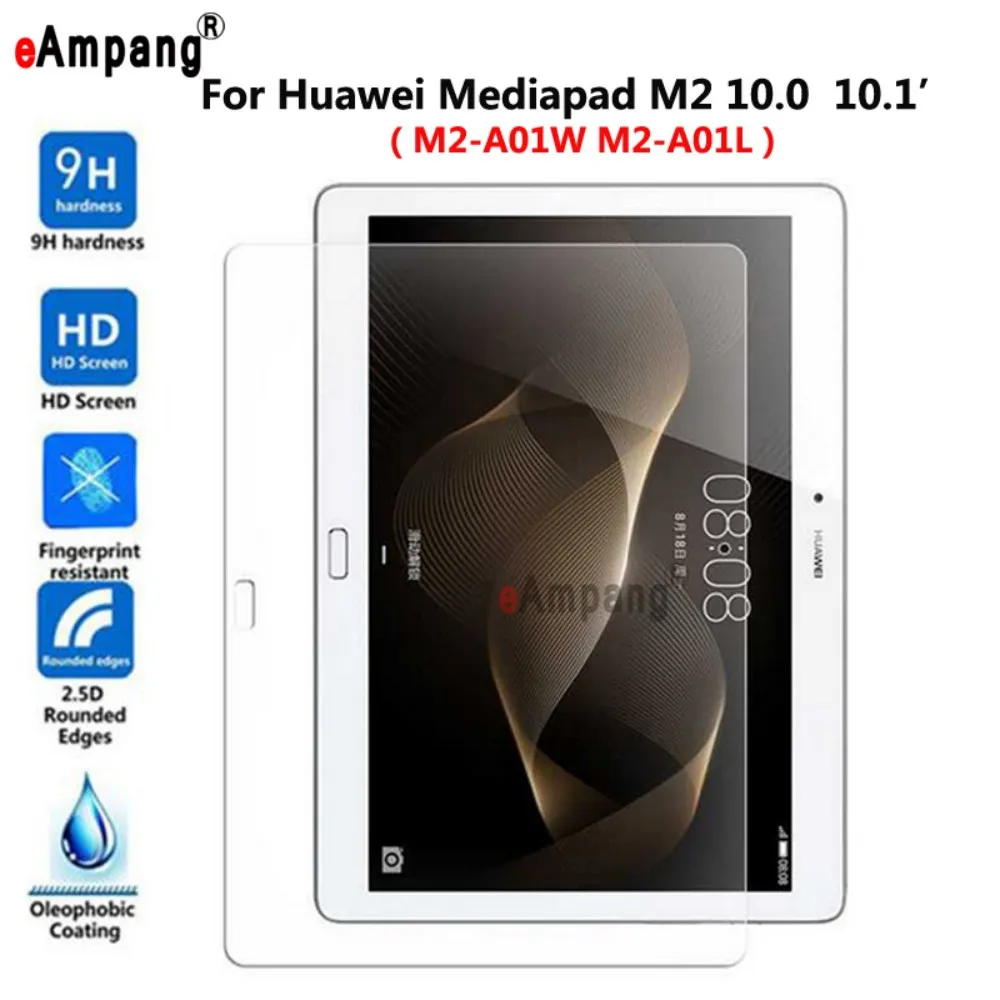 

Tempered Glass For Huawei Mediapad M2 10 10.0 10.1 inch M2-A01W M2-A01L Transparent Screen Protect Film Tablet Screen Protector