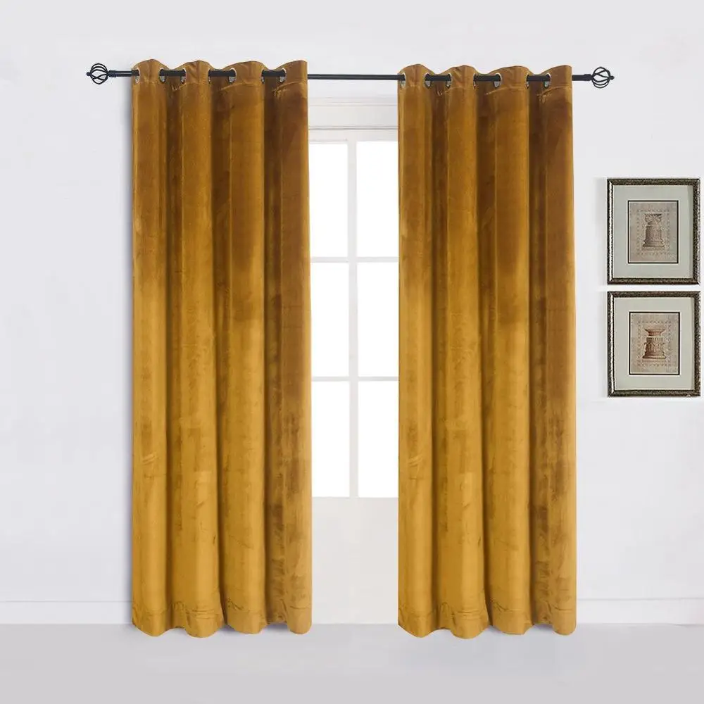 Modern Solid Velvet Curtains for The Bedroom Living Room Custom Size Blackout Curtain Blinds Finished Drapes Window 