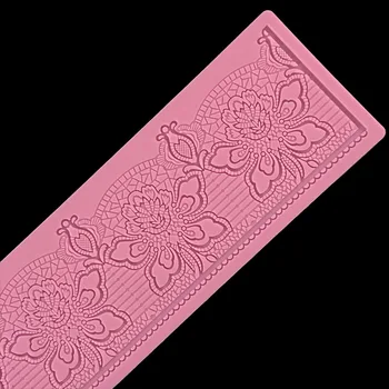 

minsunbak Rose Pattern Lace Mold Silicone Sugar Lace Pad Wedding Cake Border Decoration Mold DIY Tool