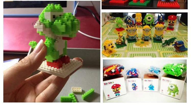 Супер Марио большой размер DIY блоки микро мультфильм DIY строительные игрушки Juguetes 3D аукциона фигурки Луиджи детские подарки 8001-8002