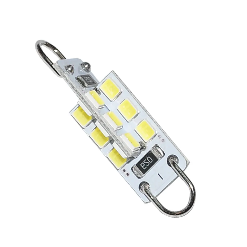10 шт. купол с фестонами 2,4 Вт светодиодные лампы для чтения карты светильник 39 мм 42 44 мм 24 2835 SMD белый жесткий петля номерных знаков Лампы