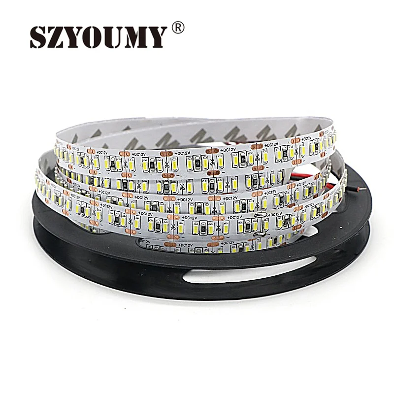 SZYOUMY 2x5 м 204 светодиодный s/m 5 м Светодиодная лента SMD 3014 12 В Холодный/теплый белый 1020 Светодиодная лента не Водонепроницаемая IP20