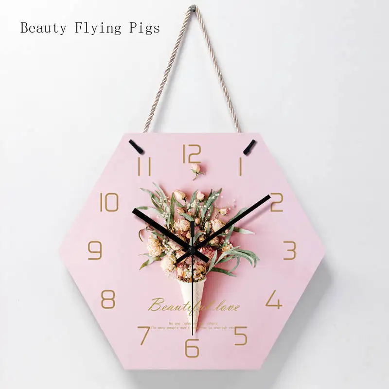 

1pcs ins modern minimalist art wall clock creative selection pollution-free acrylic wall clock bedroom mute clock free