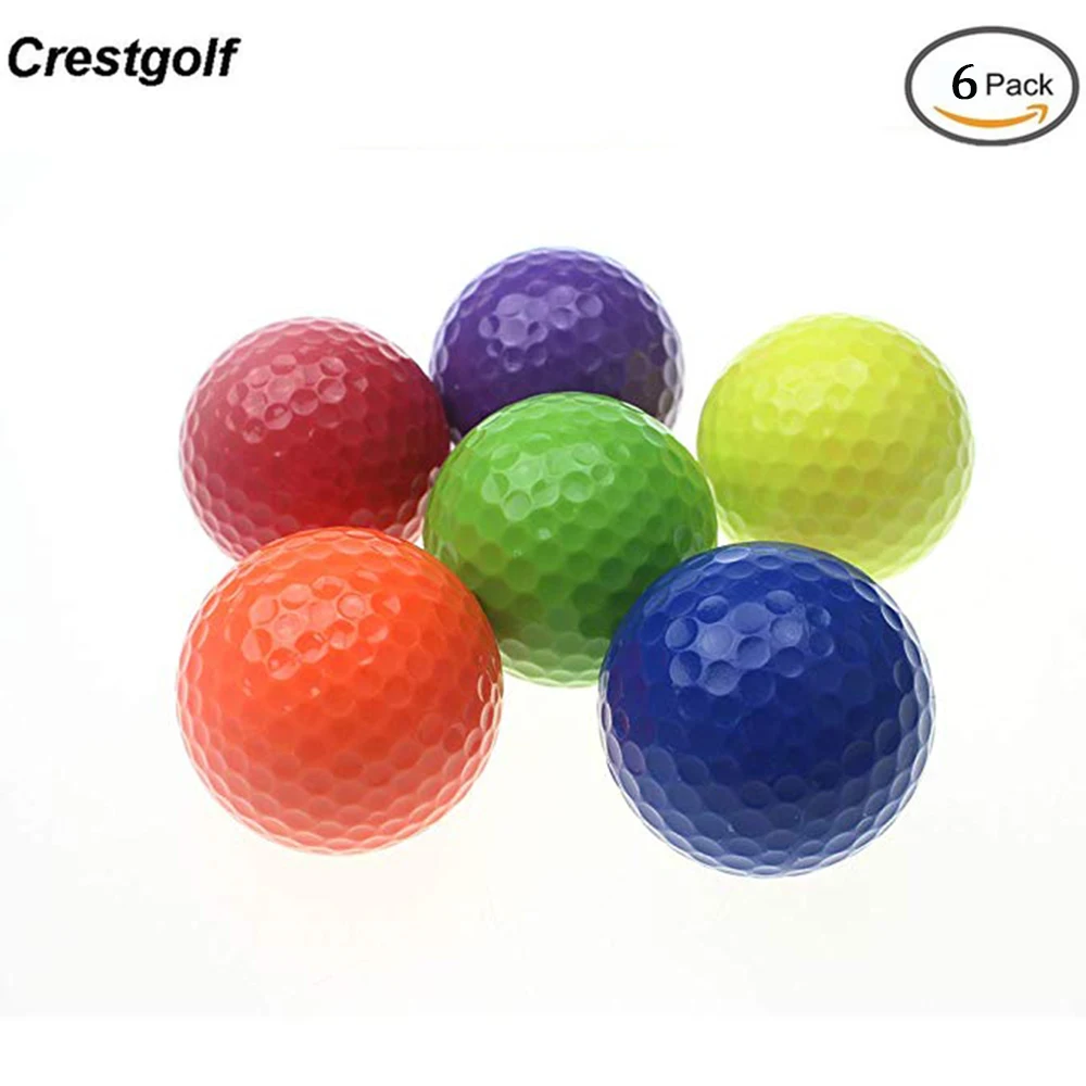 

CRESTGOLF 6pcs/pack Colorful Mini Golf Balls Two Piece Golf Practice Balls Training Golf Pelotas