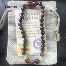 Yoowei 11 видов конструкций подлинный янтарный браслет/ожерелье Природные драгоценные камни Baltic настоящие ювелирные изделия взрослый ребенок прорезыватель Янтарное ожерелье