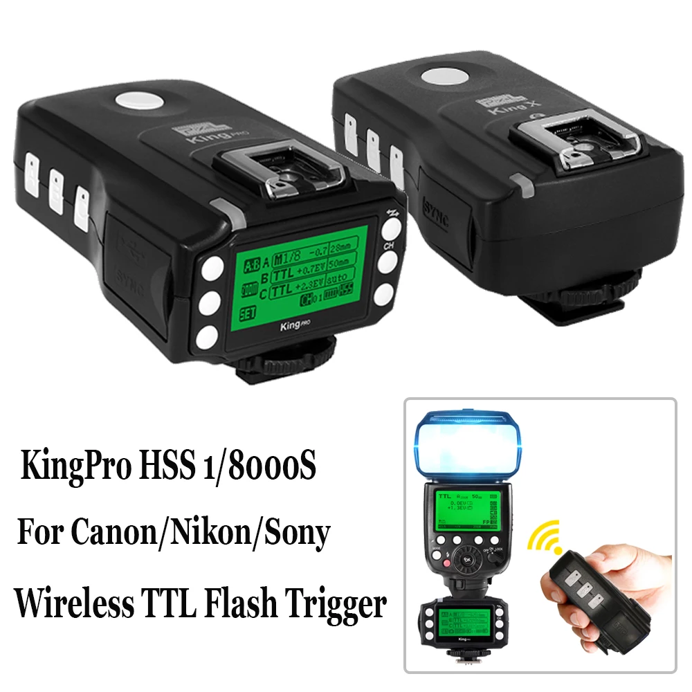 

Pixel King pro TTL 2.4G Wireless Flash Trigger Transmitter & Receiver kit For Canon Nikon Sony DSLR camera