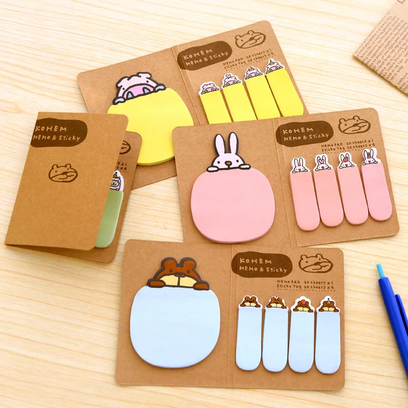 1 PCS Cute Animal Memo Pads Sticky Notes Post It Notes Scrapbooking Diary Planner Stickers Office Stationery School Supplies desk weekly daily memo pad planner cartoon sticky notes stickers diary post it paper stationery to do list office supplies