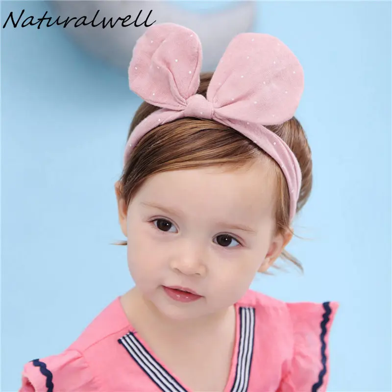 Naturalwell Top knot Dot headband Little girls headwraps Cotton knotted