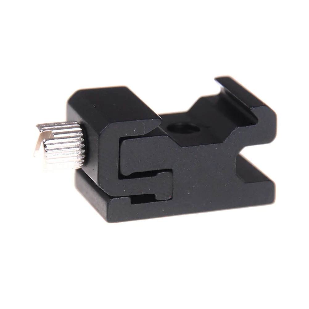 1pc Black Camera Flash Hot Shoe Mount Adapter Bracket Mount Adapter With 1/4 Female Thread/Screw Hole