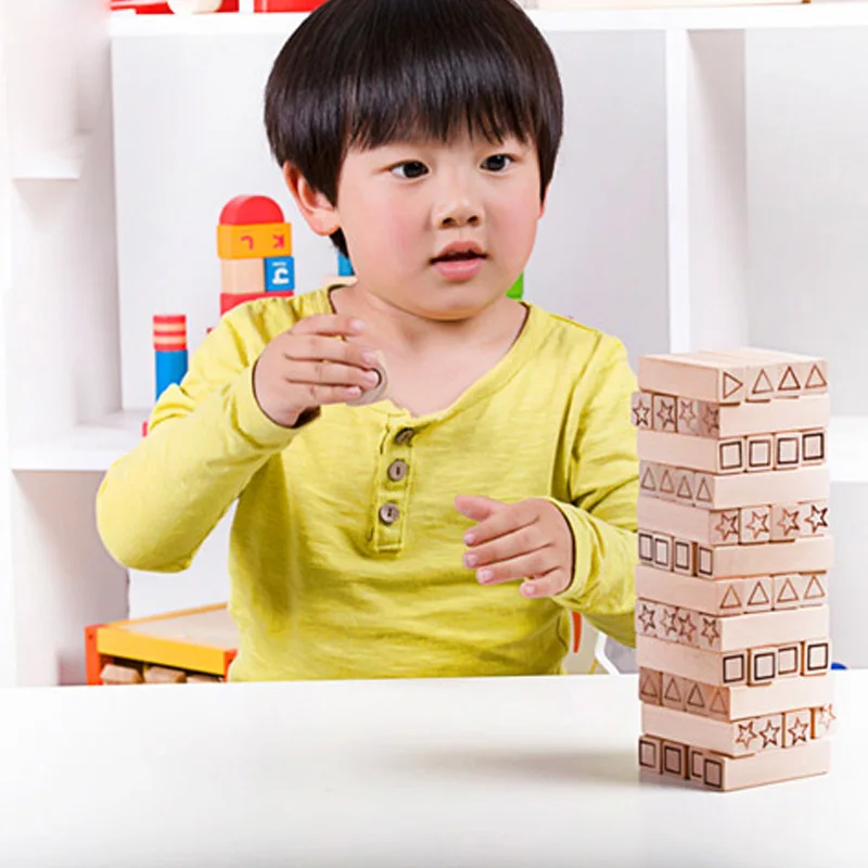 Wooden Montessori Toys 48PCS Building Blocks for Baby Educational Development Domino with Dice for Whole Family Playing Together baby-building-blocks-wooden : image Wooden Montessori Toys 48PCS Building Blocks for Baby Educational Development Domino with Dice for Whole Family Playing Together baby-building-blocks-wooden