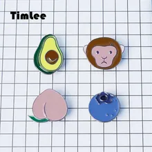 Timlee – broche en métal X042, en alliage, mignon, avocat, singe, pêche, myrtille, goutte d'huile, bijoux à la mode, vente en gros, livraison gratuite