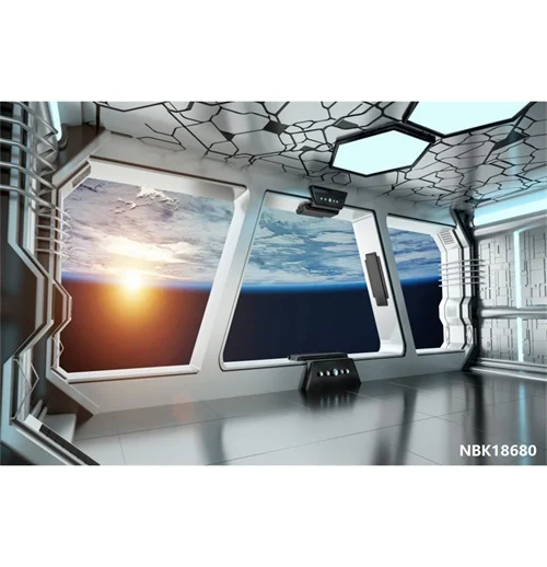 Laeacco космический корабль космическая станция Вселенная Scener фотографии фонов индивидуальные виниловые Фото фоны для домашнего студийного декора - Цвет: NBK18680